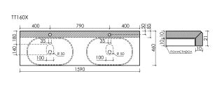 Столешница из керамогранита Sancos TT160A1X c отверстием под смеситель 160 см Black Sky